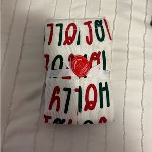 Carter's White Towel with Red and Green Jolly Print